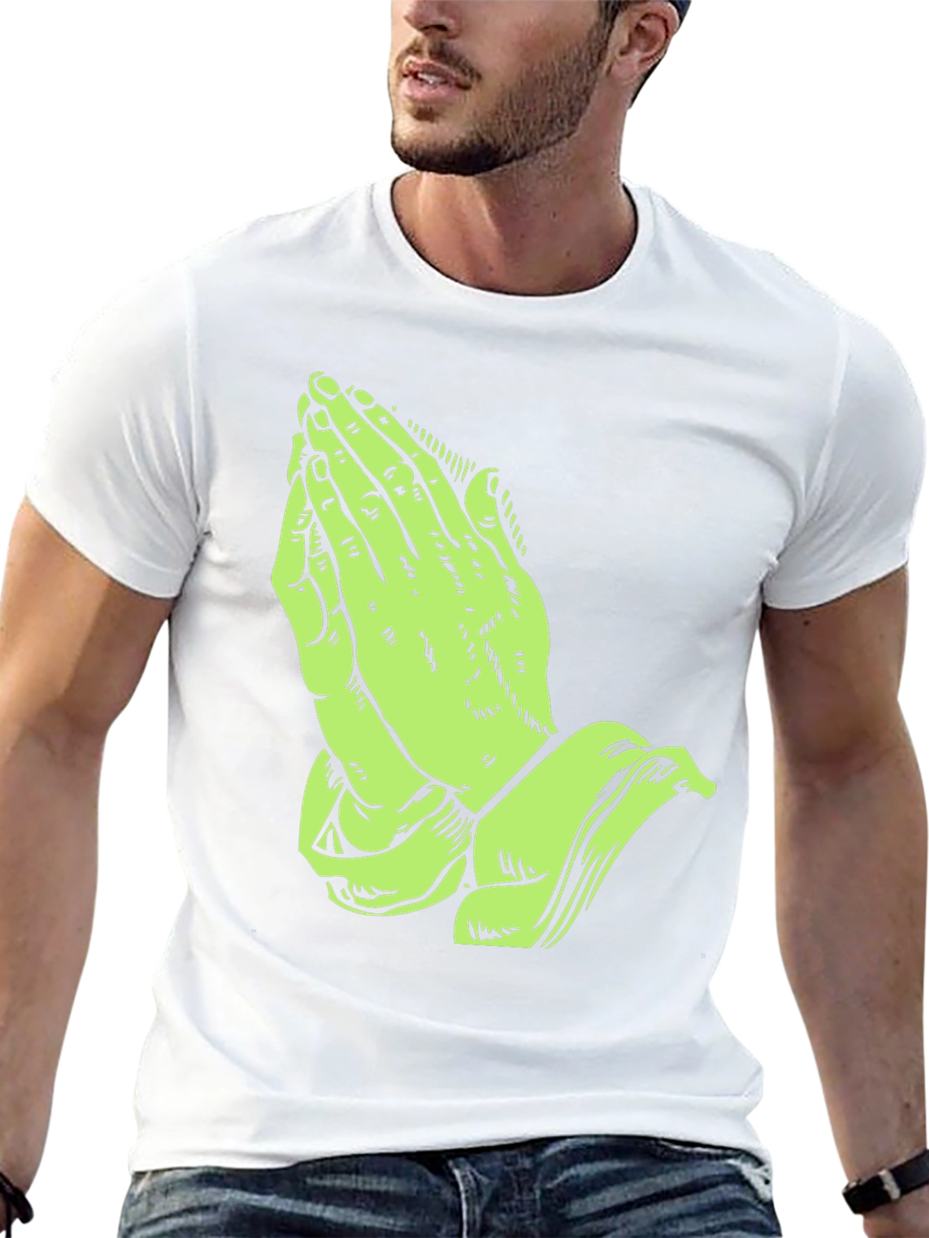 Praying Hands Graphic Print T-Shirt