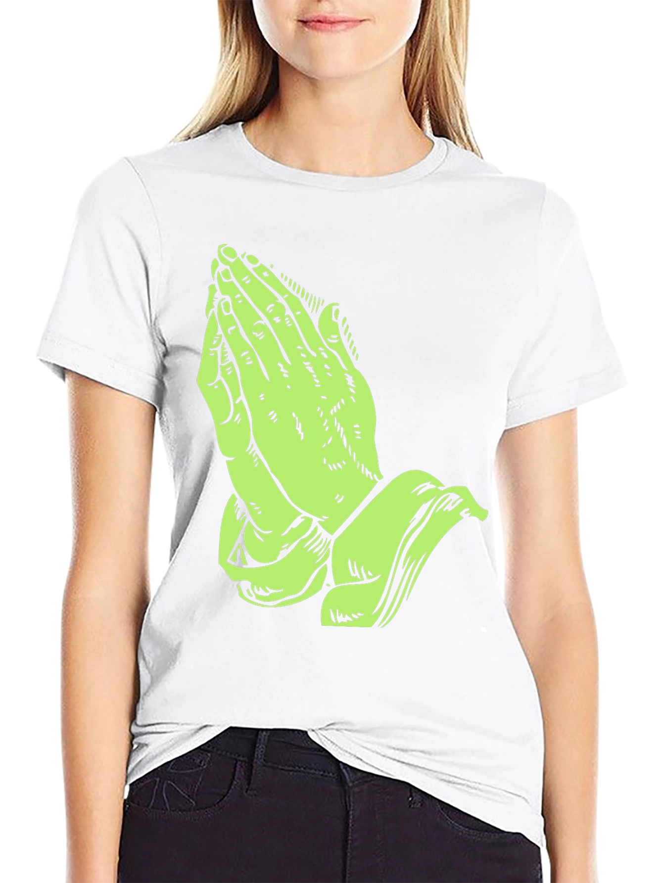 Praying Hands Graphic Print T-Shirt