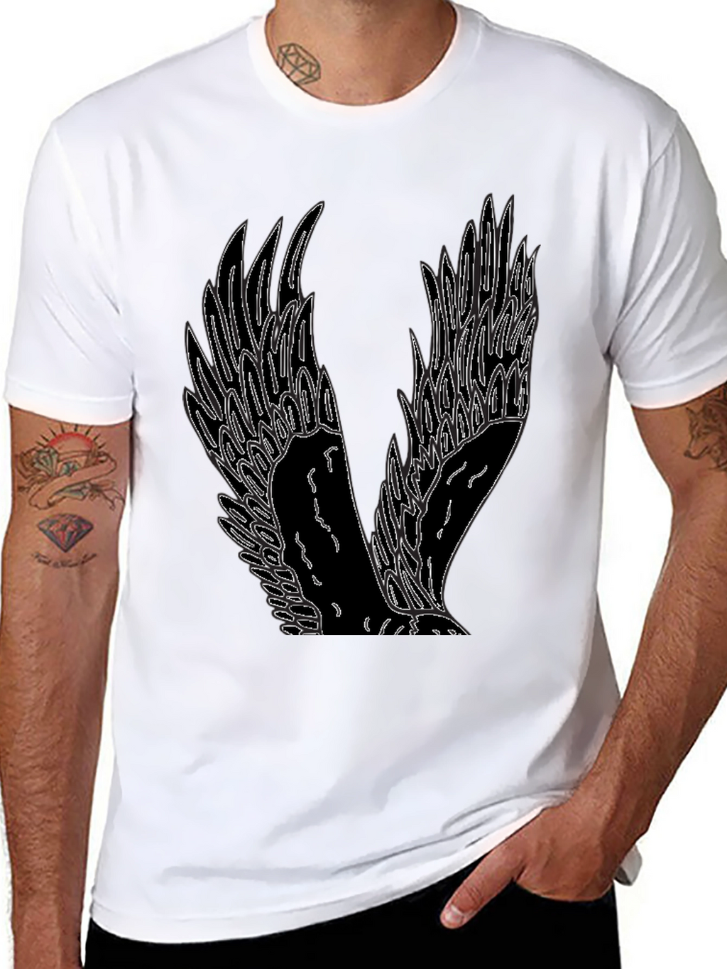 Winged Graphic Tee - Mens Black T-Shirt