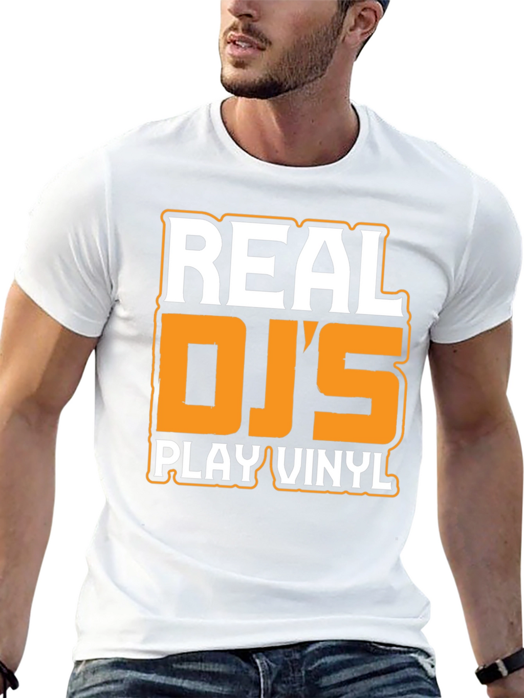 Real DJs Play Vinyl Black Graphic Tee