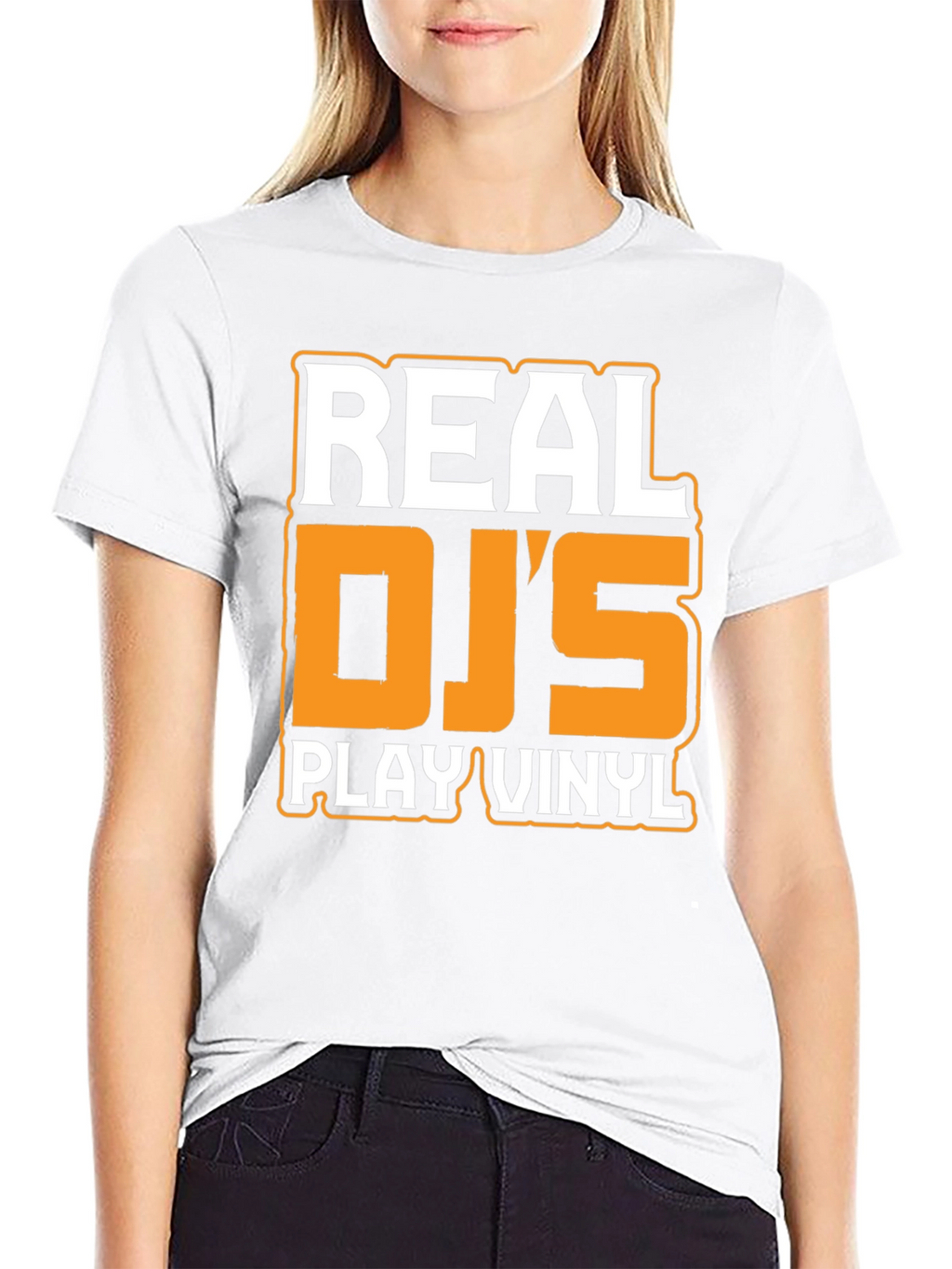 Real DJs Play Vinyl Black Graphic Tee