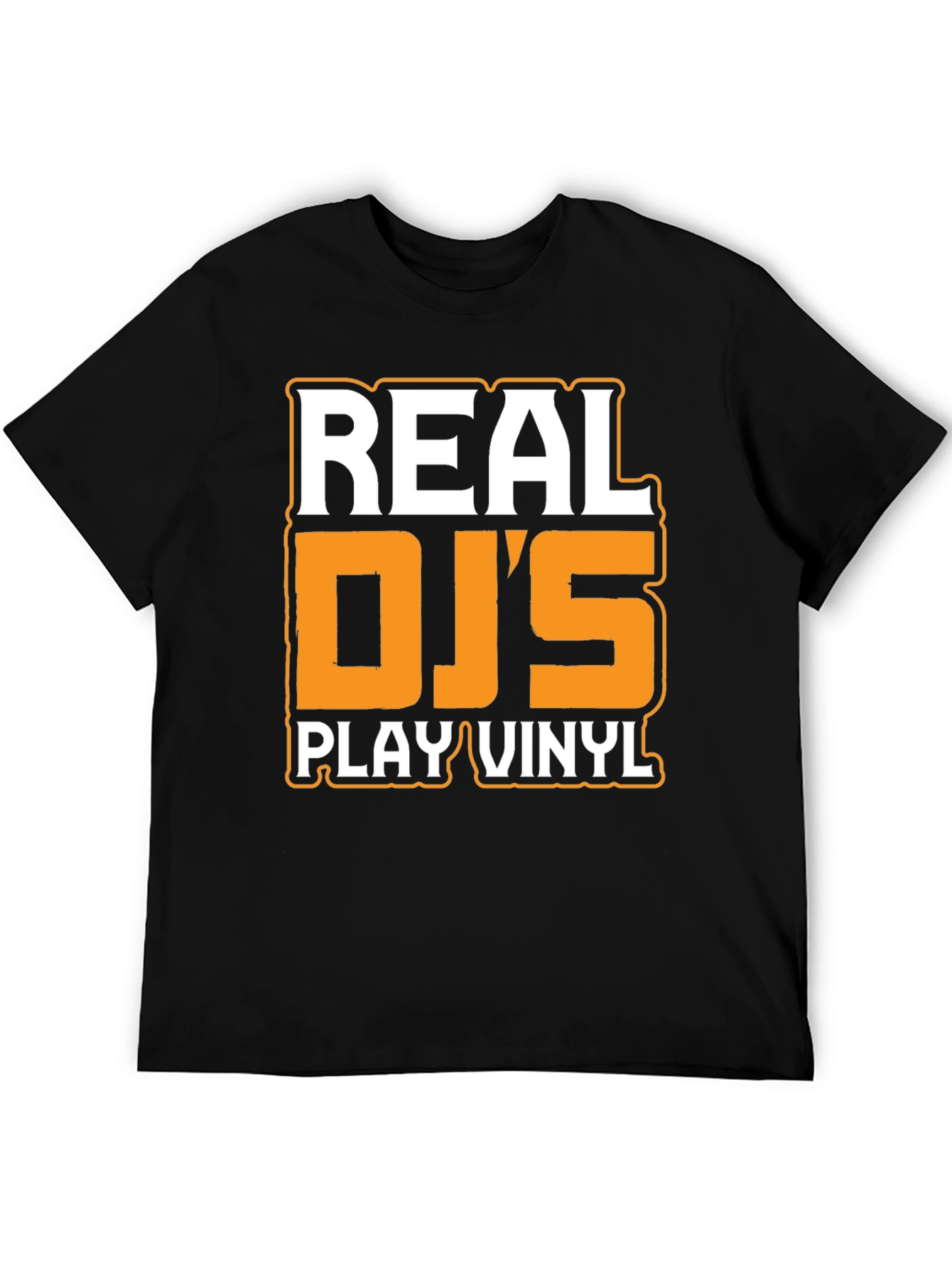 Real DJs Play Vinyl Black Graphic Tee