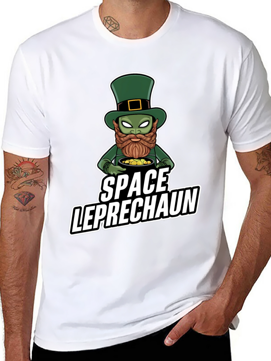 Space Leprechaun Graphic Tee - St. Patricks Day T-Shirt
