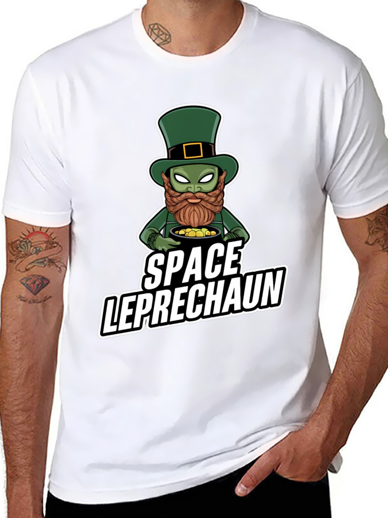 Space Leprechaun Graphic Tee - St. Patricks Day T-Shirt