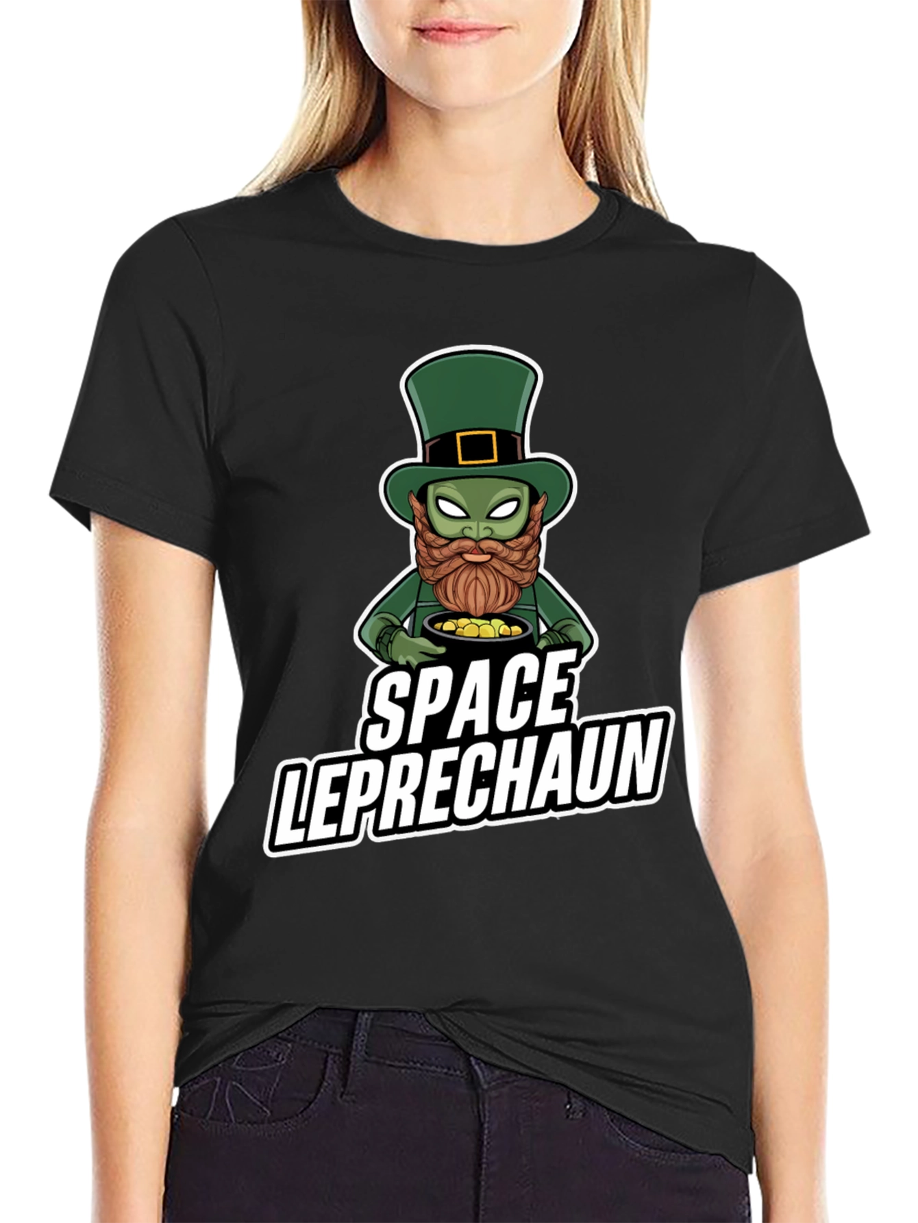 Space Leprechaun Graphic Tee - St. Patricks Day T-Shirt