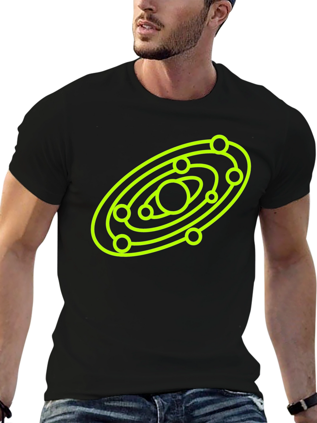 Cosmic Orbit Graphic Tee - Black