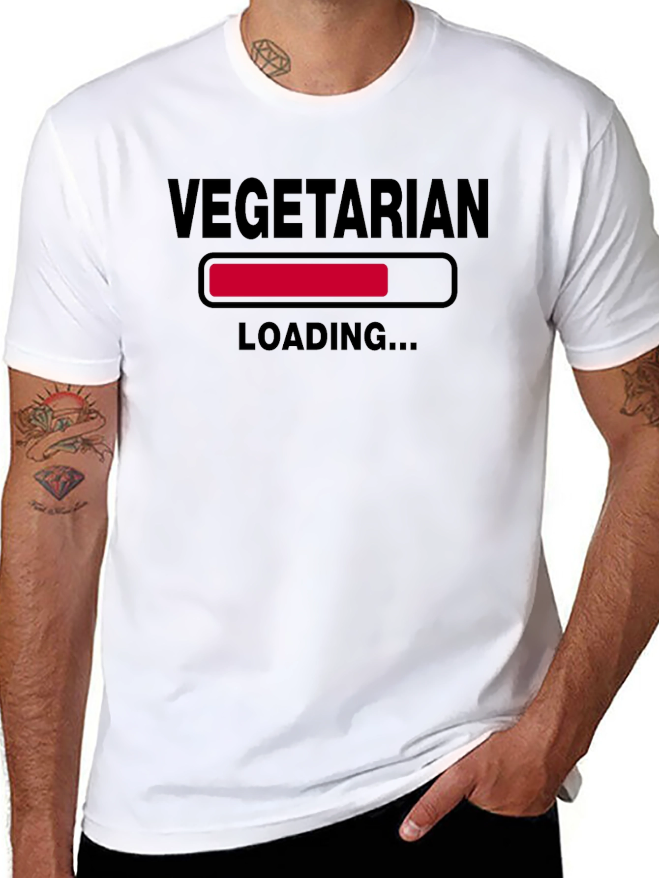 Vegetarian Loading T-Shirt - Funny Vegan Tee
