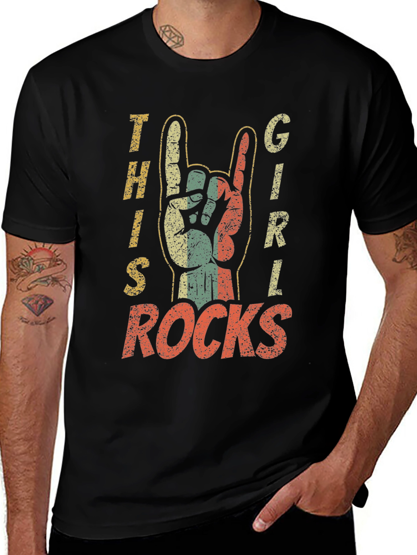 This Girl Rocks T-Shirt - Vintage Rocker Design