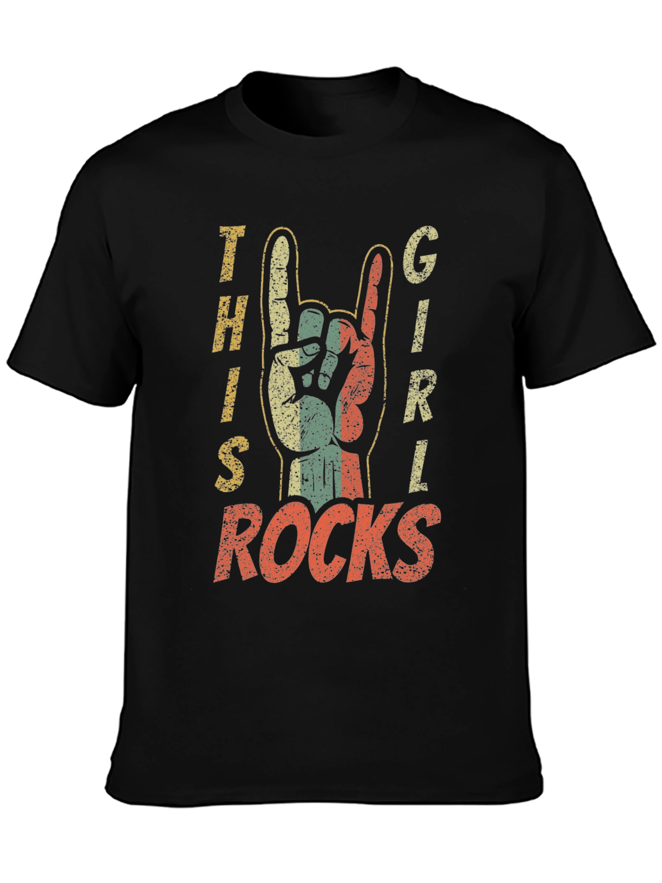 This Girl Rocks T-Shirt - Vintage Rocker Design