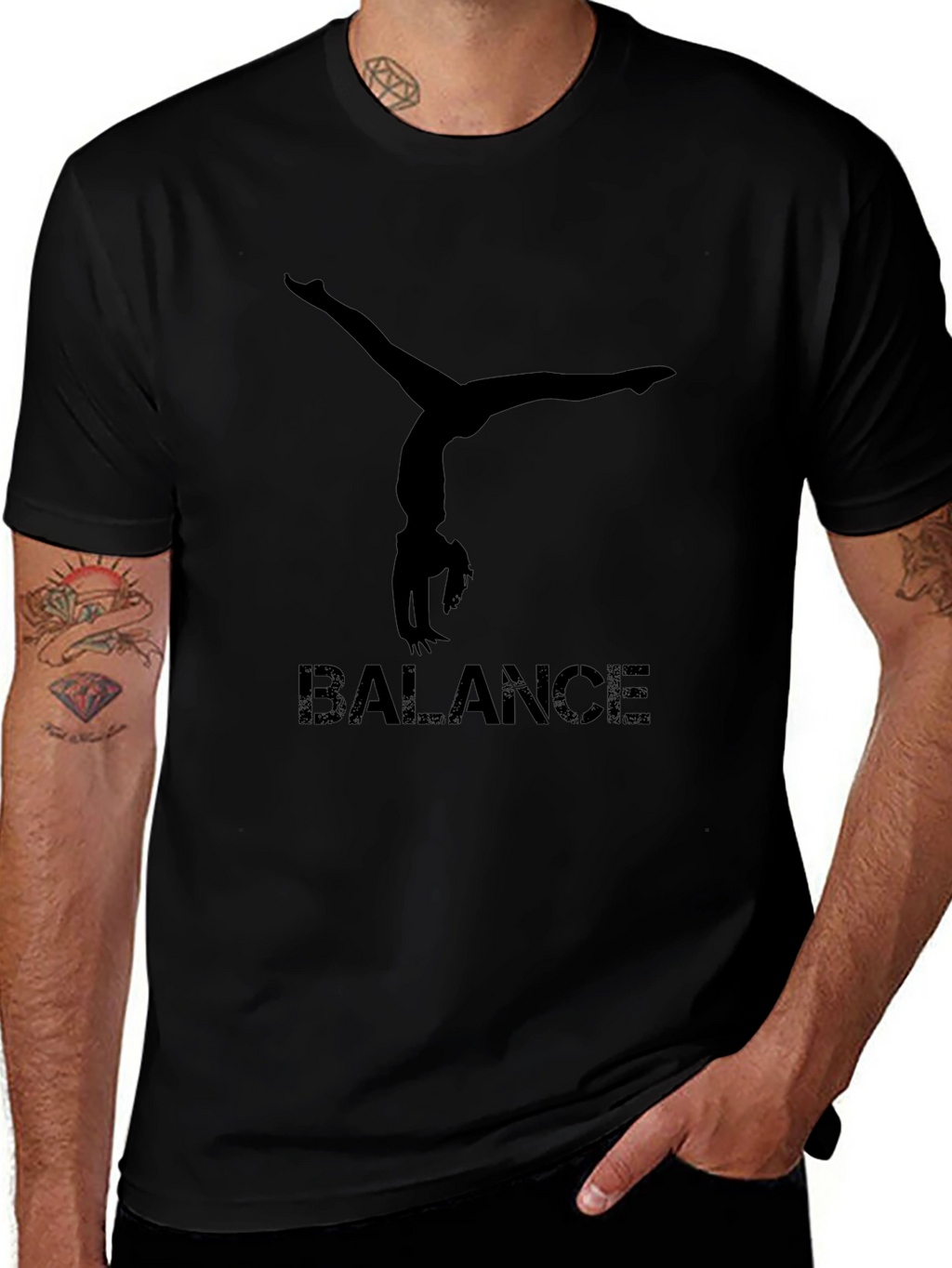 Balance Gymnast Black T-Shirt
