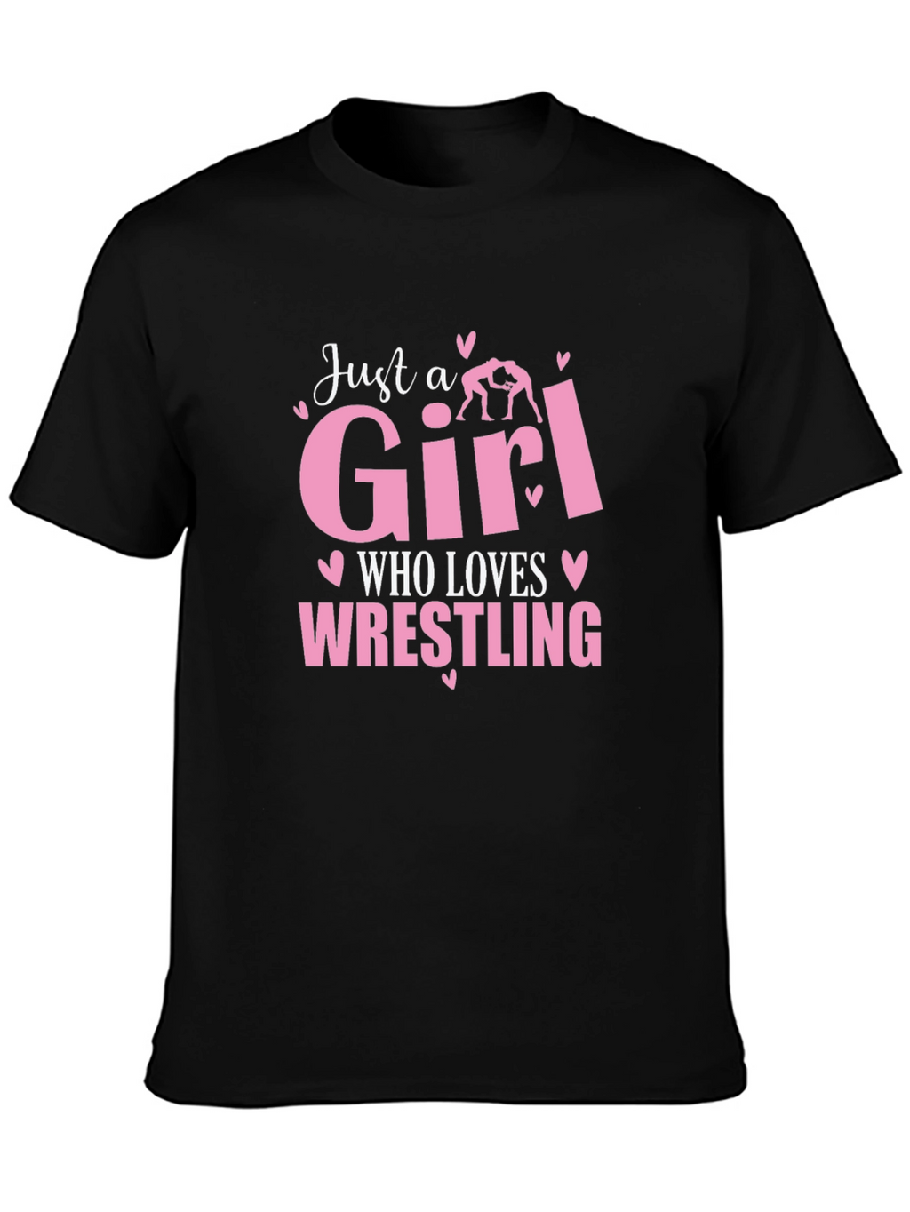 Girl Who Loves Wrestling Black T-Shirt