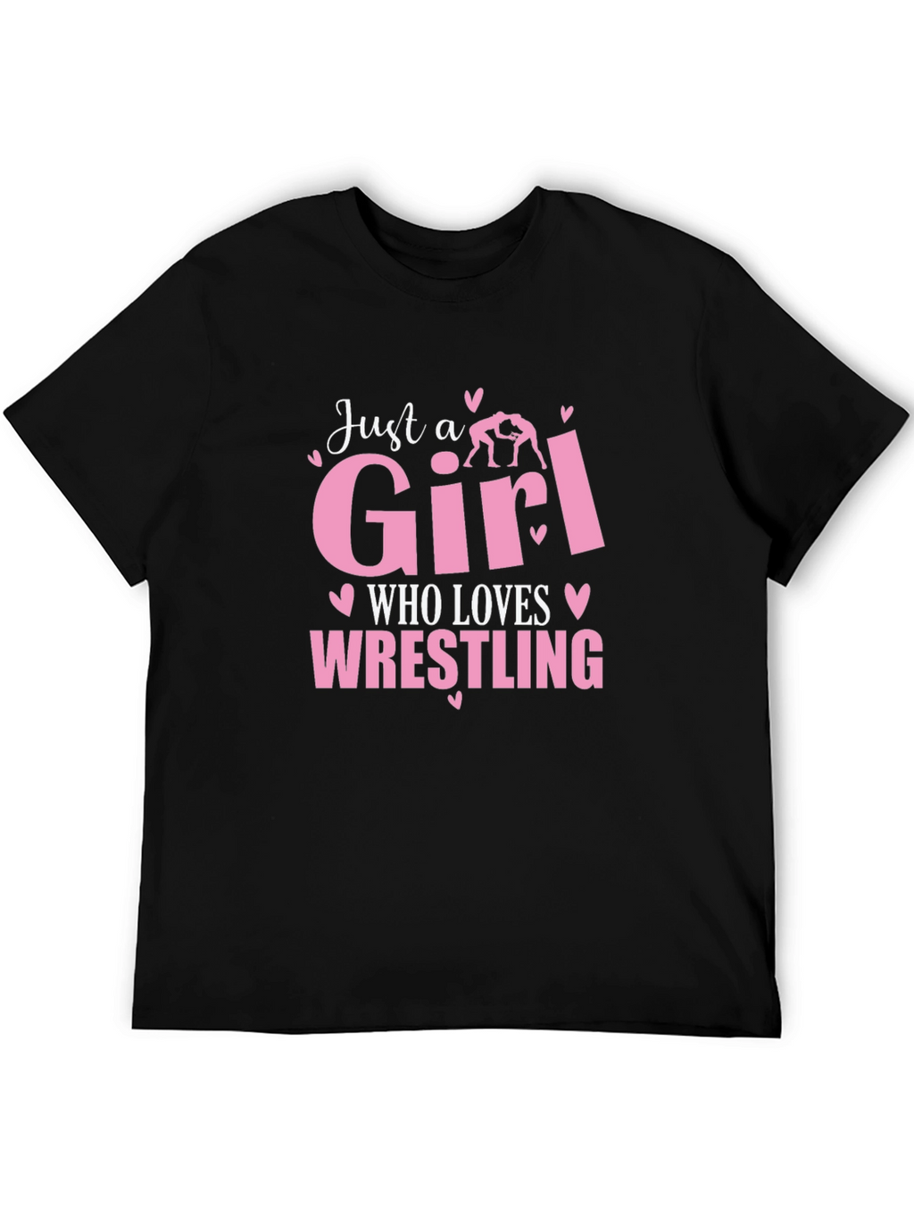 Girl Who Loves Wrestling Black T-Shirt