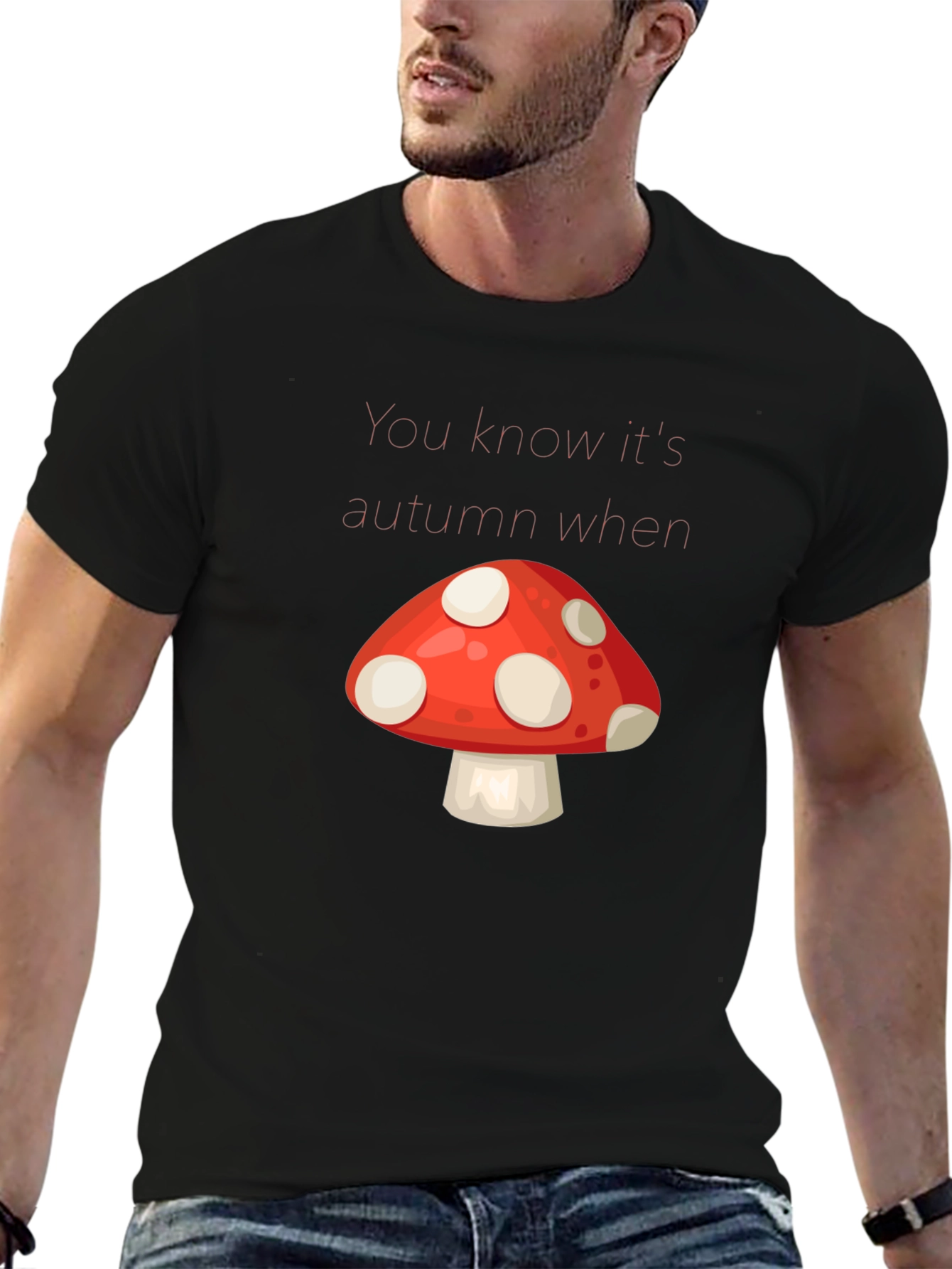 Autumn Mushroom Graphic Tee - Stylish Fall Apparel