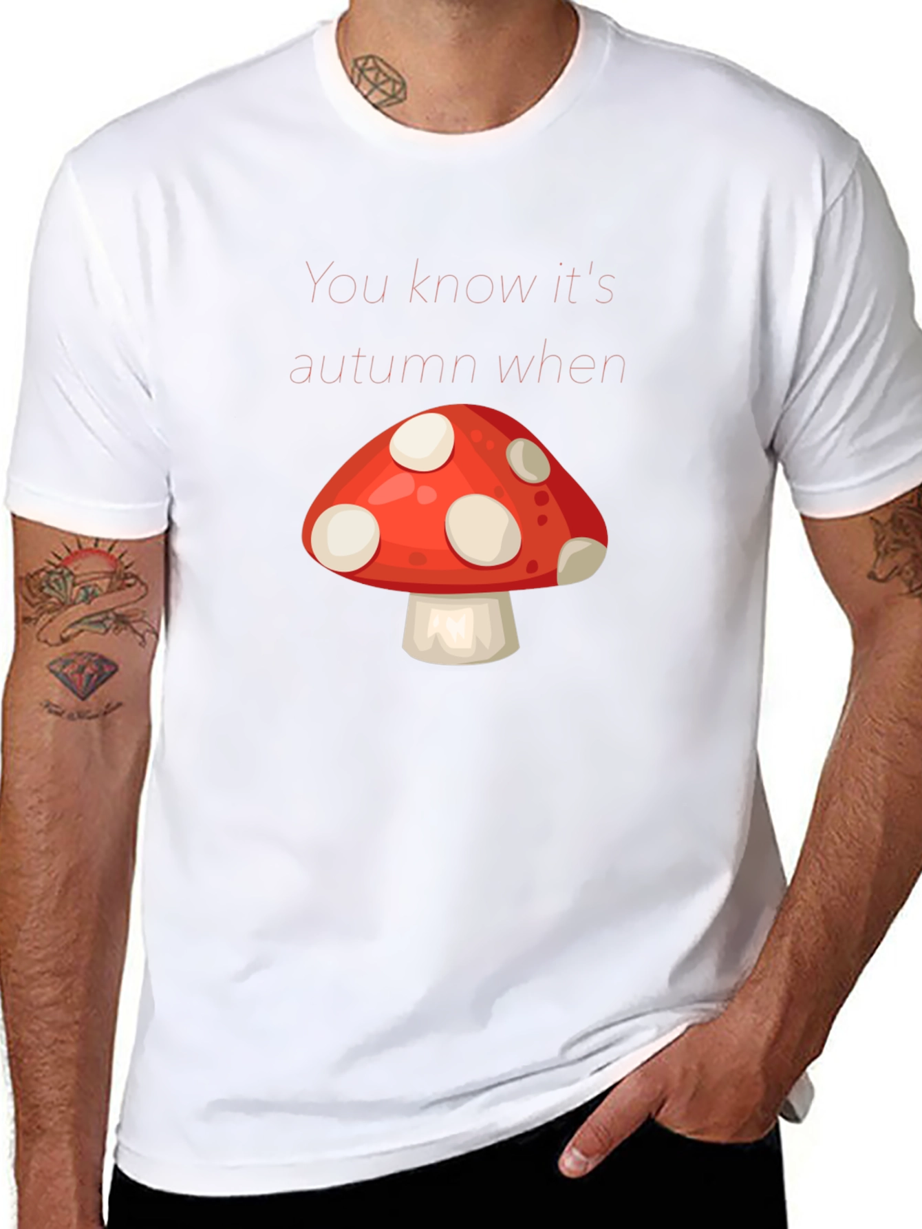 Autumn Mushroom Graphic Tee - Stylish Fall Apparel