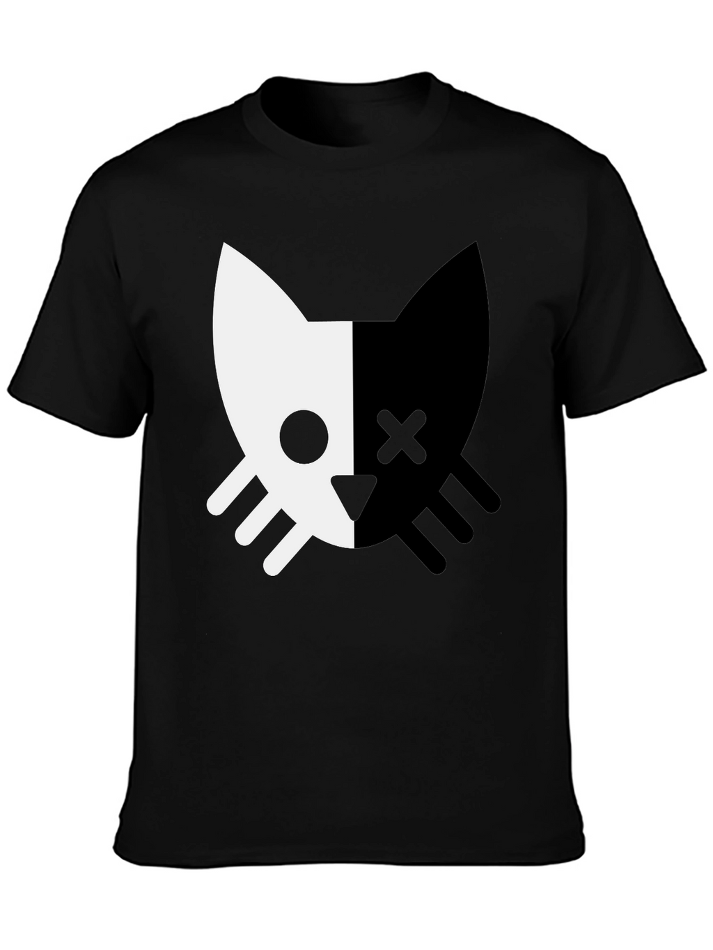 Black Cat Skull T-Shirt - Modern Graphic Tee