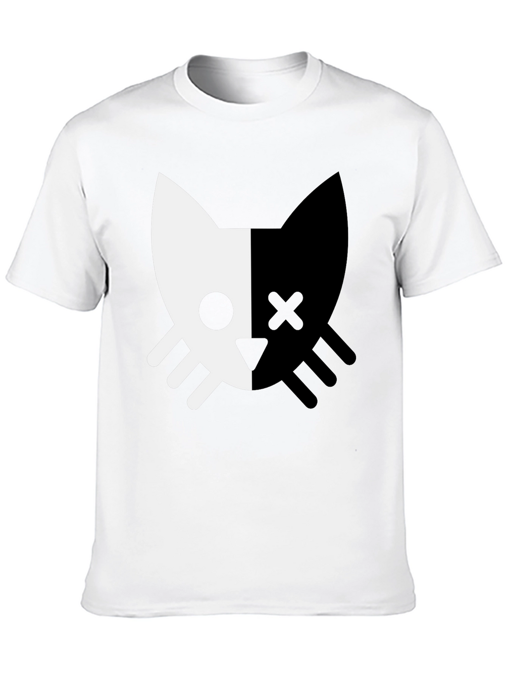 Black Cat Skull T-Shirt - Modern Graphic Tee