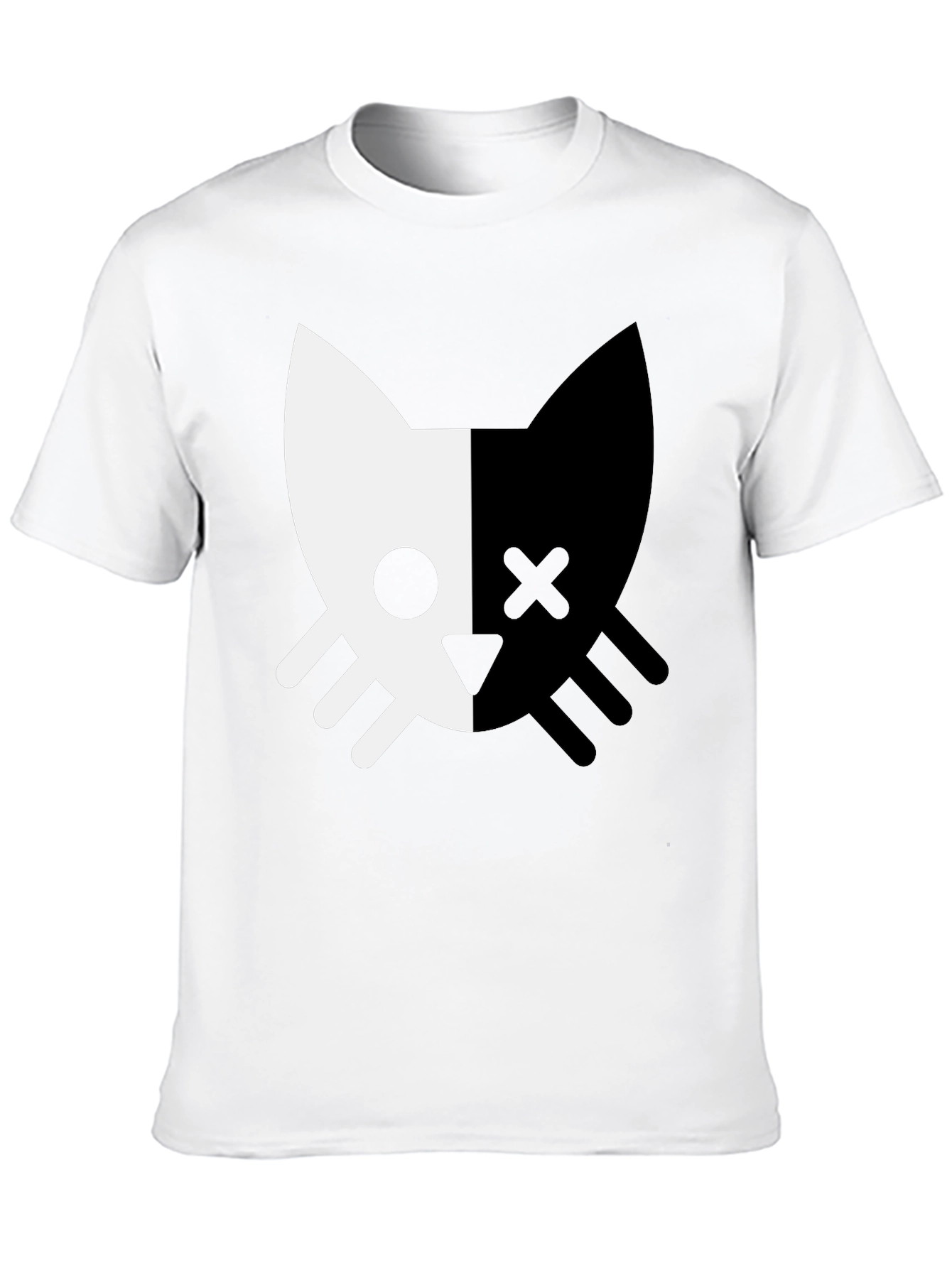 Black Cat Skull T-Shirt - Modern Graphic Tee