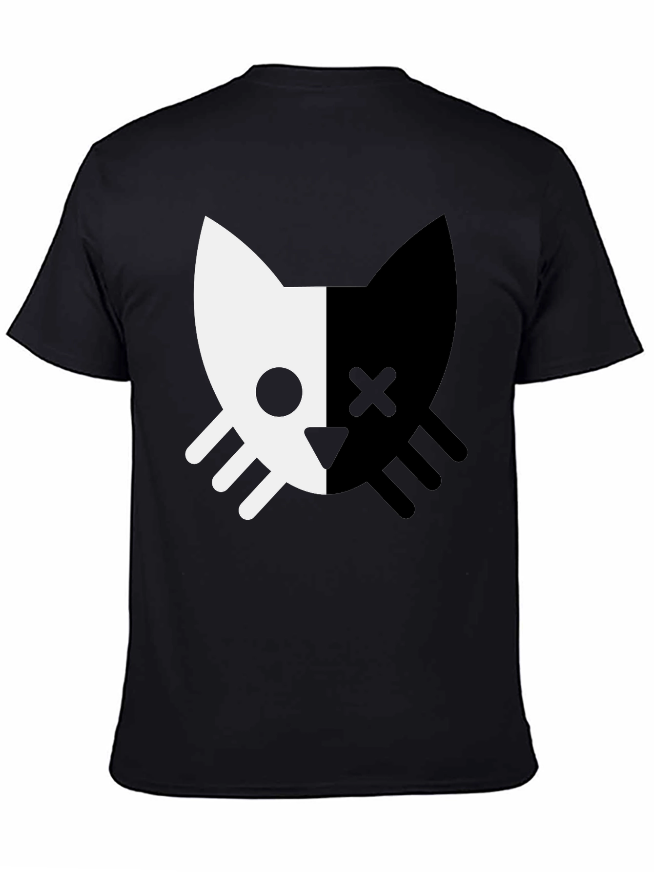 Black Cat Skull T-Shirt - Modern Graphic Tee