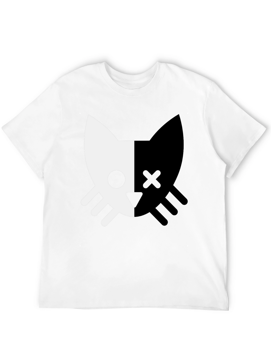 Black Cat Skull T-Shirt - Modern Graphic Tee