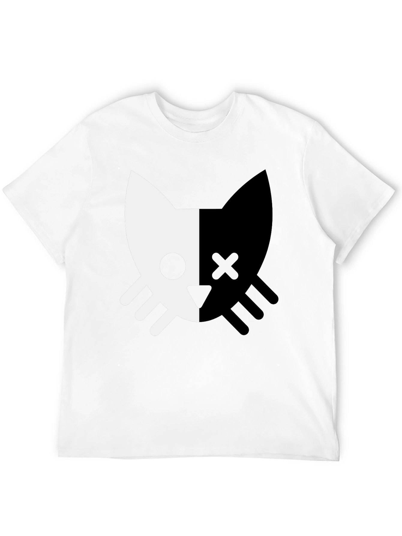 Black Cat Skull T-Shirt - Modern Graphic Tee