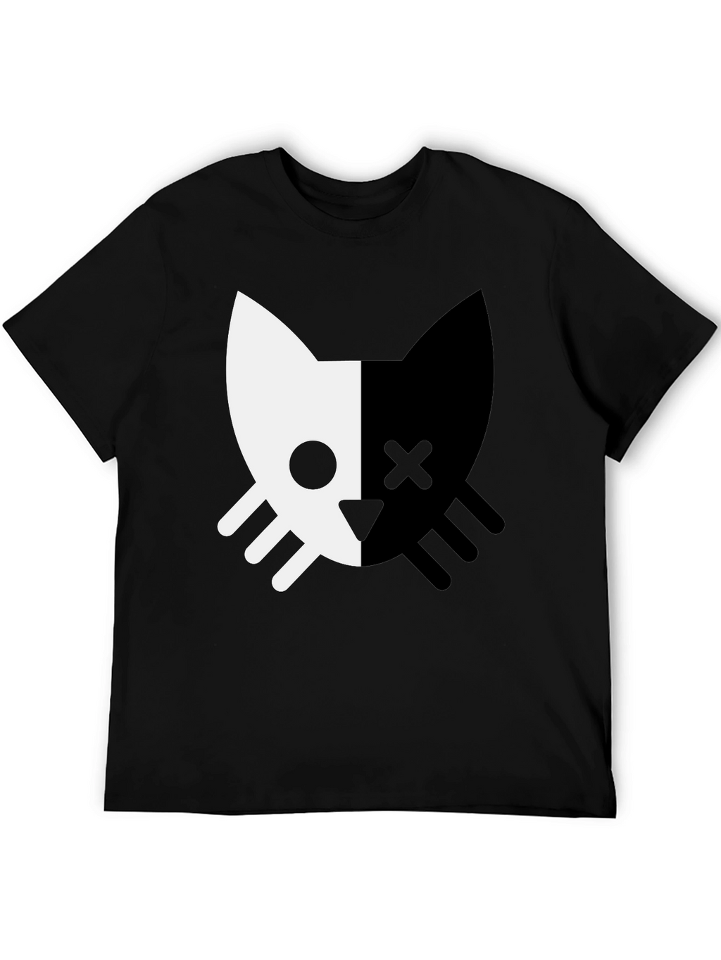 Black Cat Skull T-Shirt - Modern Graphic Tee