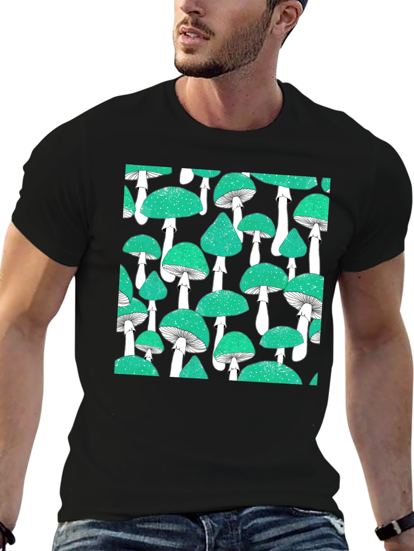 Mushroom Patterned T-Shirt