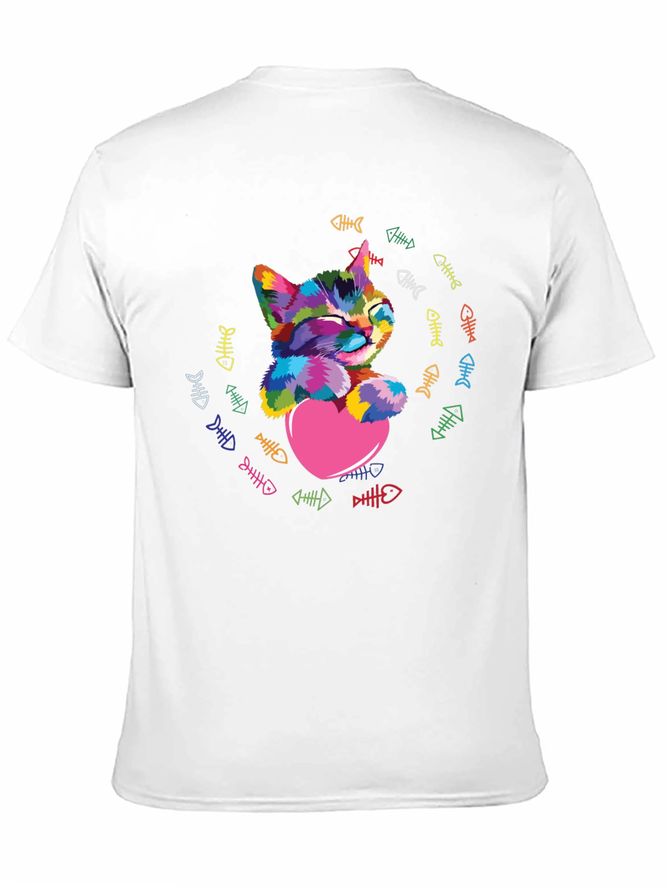 Colorful Cat Heart T-Shirt