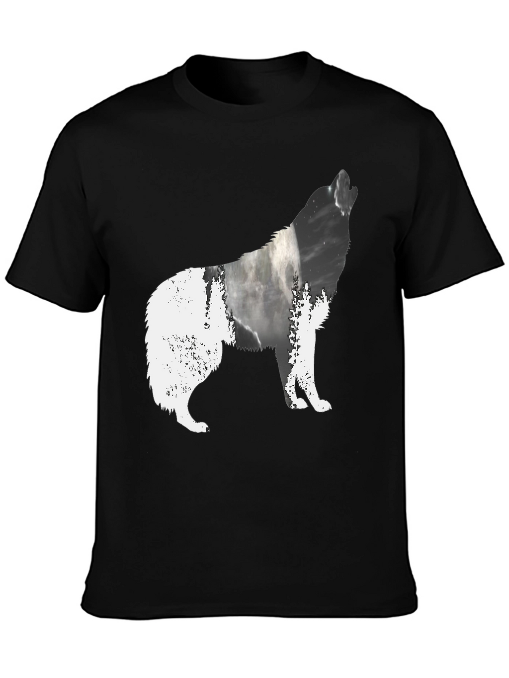 Wolf Silhouette Black Graphic Tee