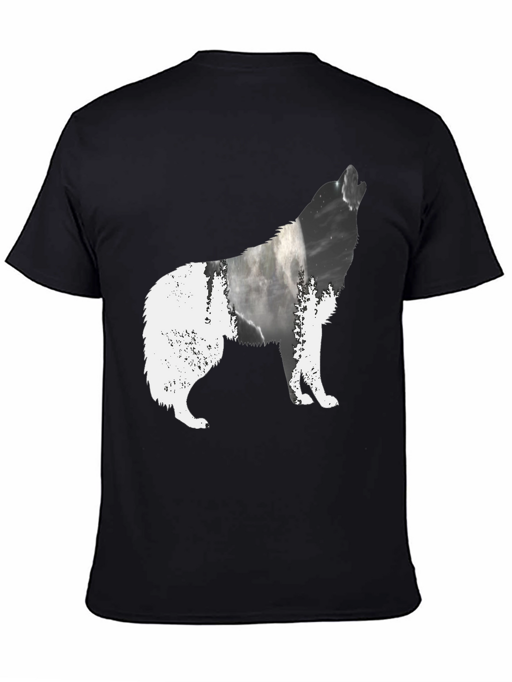Wolf Silhouette Black Graphic Tee