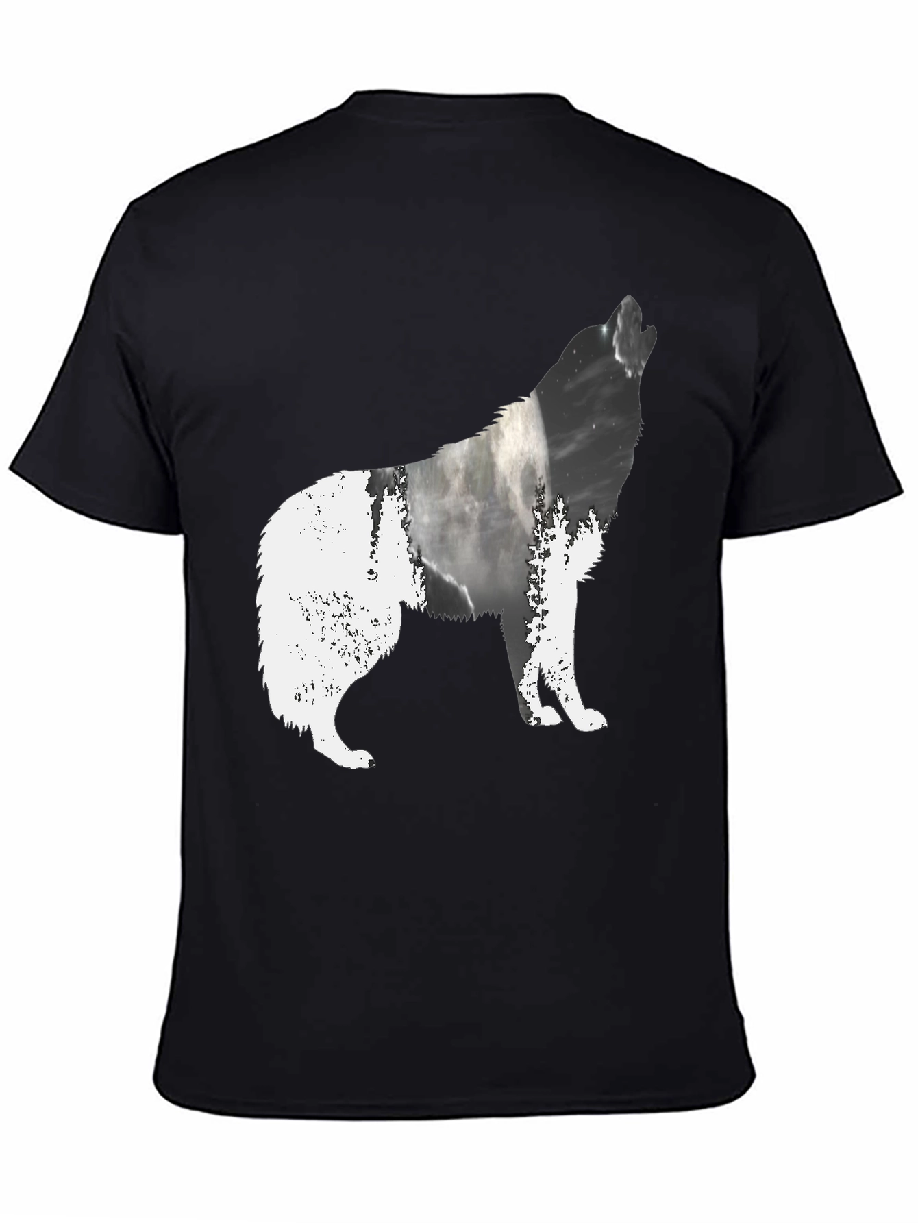 Wolf Silhouette Black Graphic Tee