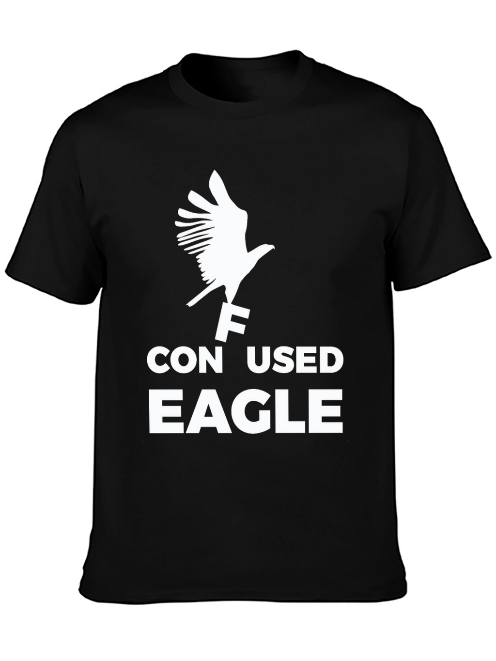 Confused Eagle Graphic T-Shirt - Black