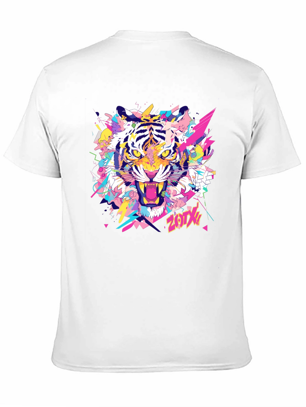 Vibrant Tiger Graphic Tee - Stylish Black Cotton T-Shirt