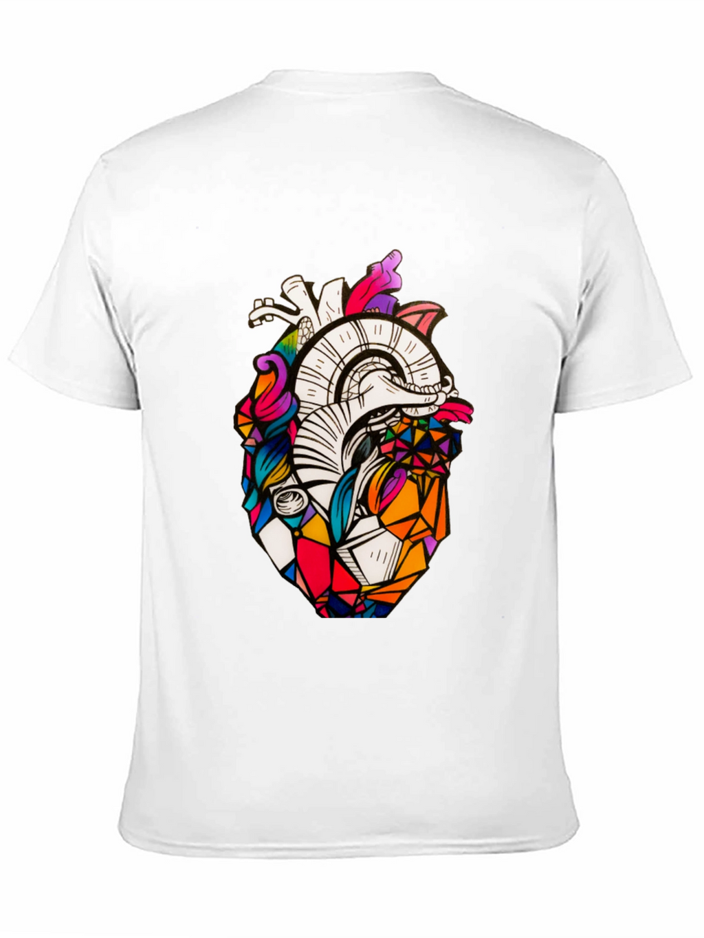 Geometric Heart Graphic Tee - Stylish Black T-Shirt