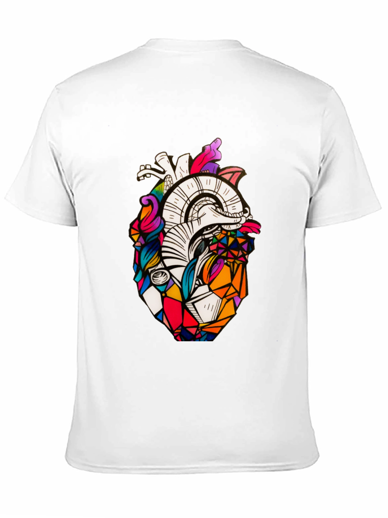 Geometric Heart Graphic Tee - Stylish Black T-Shirt