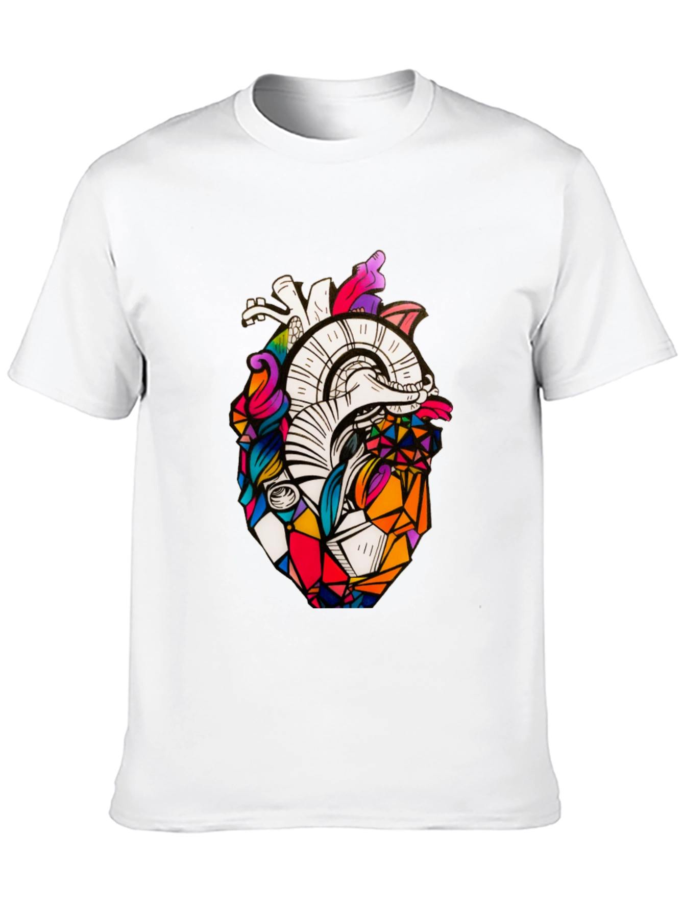 Geometric Heart Graphic Tee - Stylish Black T-Shirt