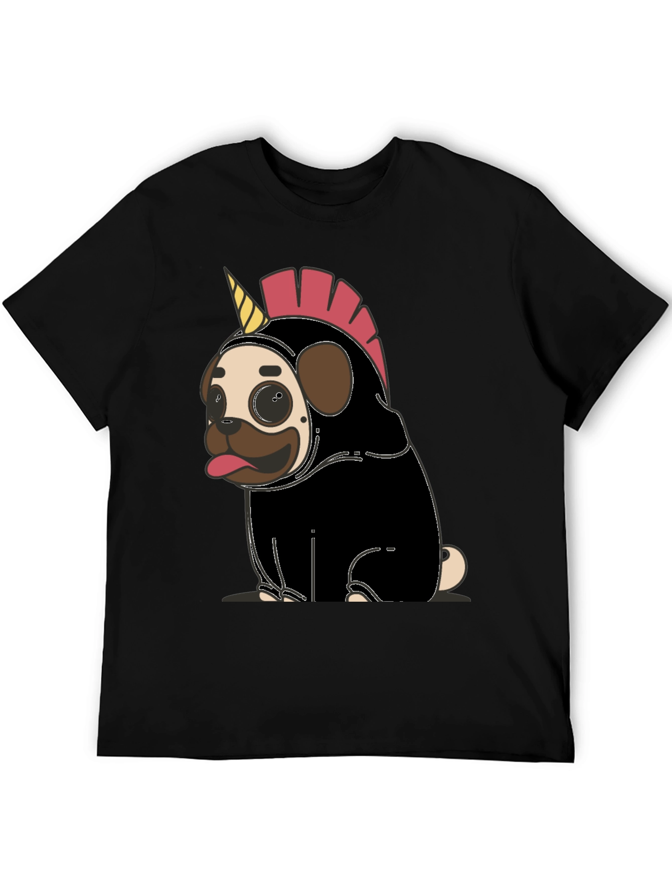 Unicorn Pug Graphic Tee - Fun Novelty Shirt