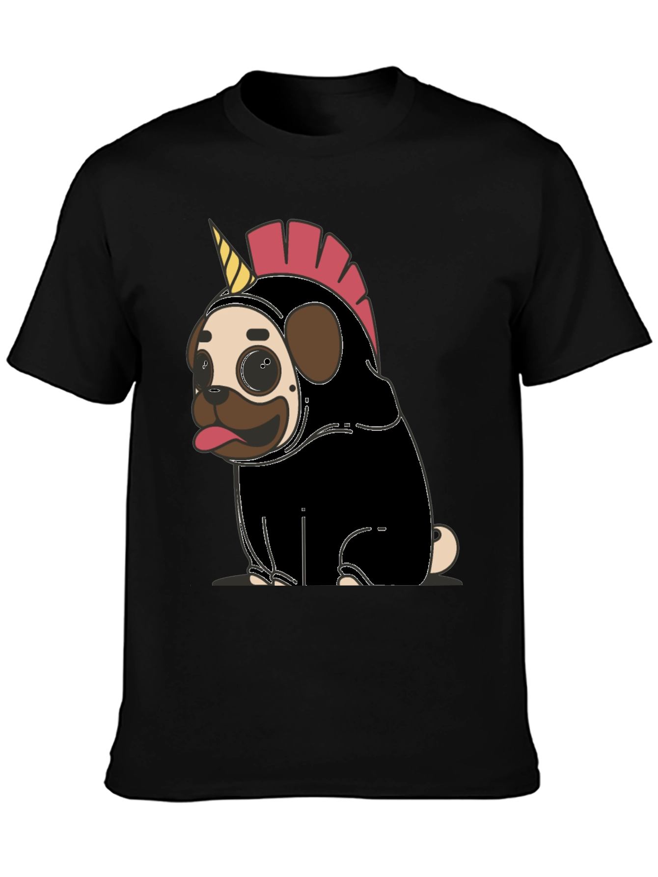 Unicorn Pug Graphic Tee - Fun Novelty Shirt