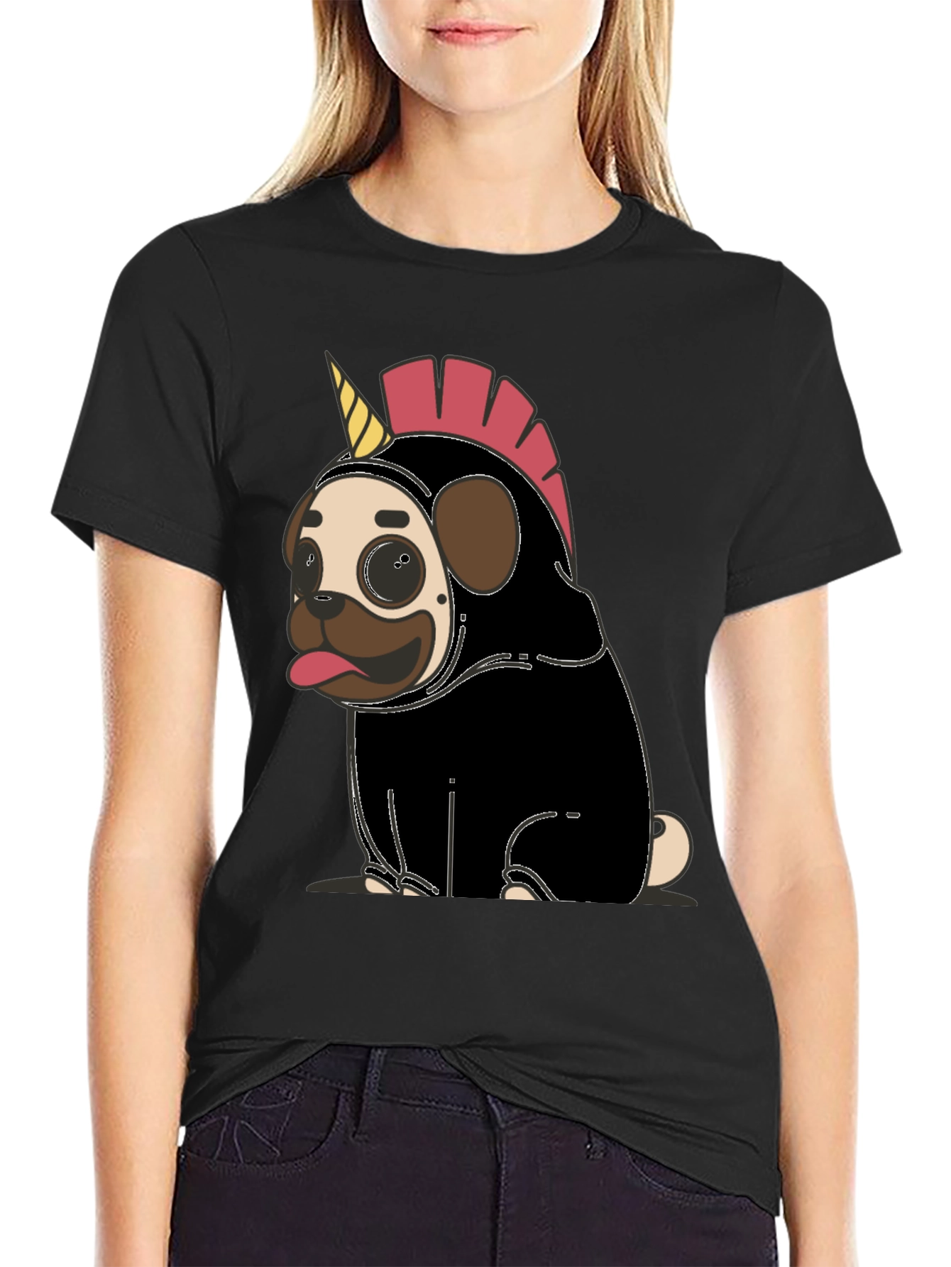 Unicorn Pug Graphic Tee - Fun Novelty Shirt