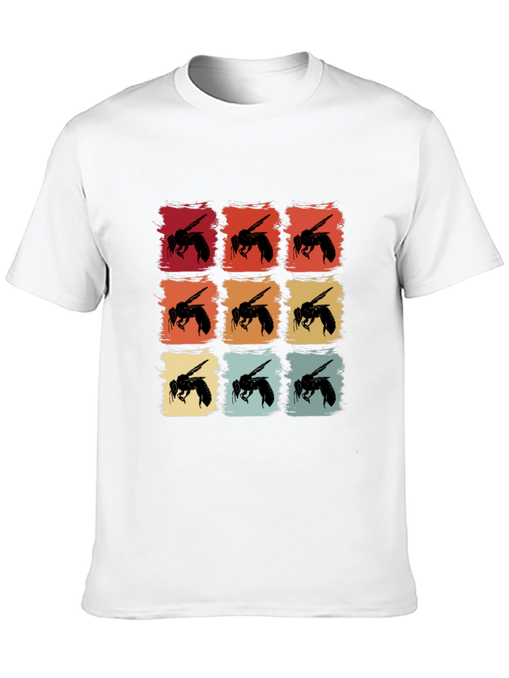 Retro Bee Pattern Graphic T-Shirt