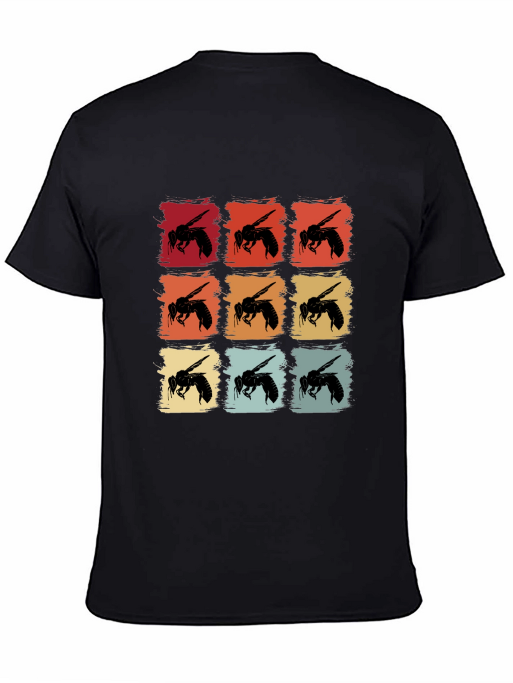 Retro Bee Pattern Graphic T-Shirt