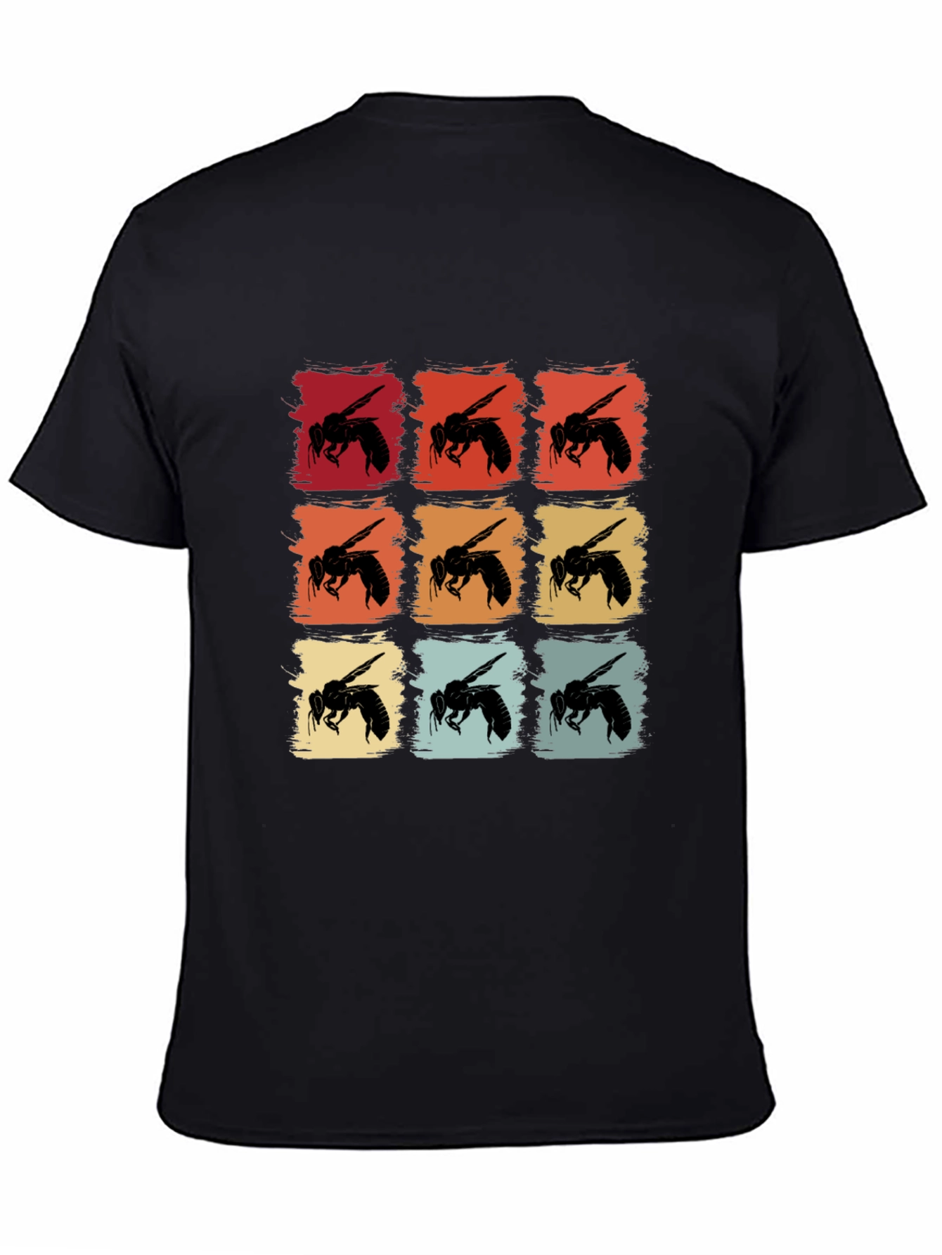 Retro Bee Pattern Graphic T-Shirt