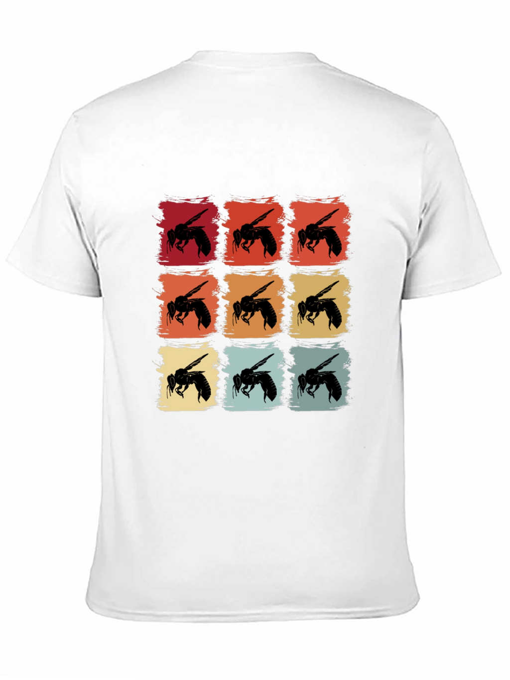 Retro Bee Pattern Graphic T-Shirt