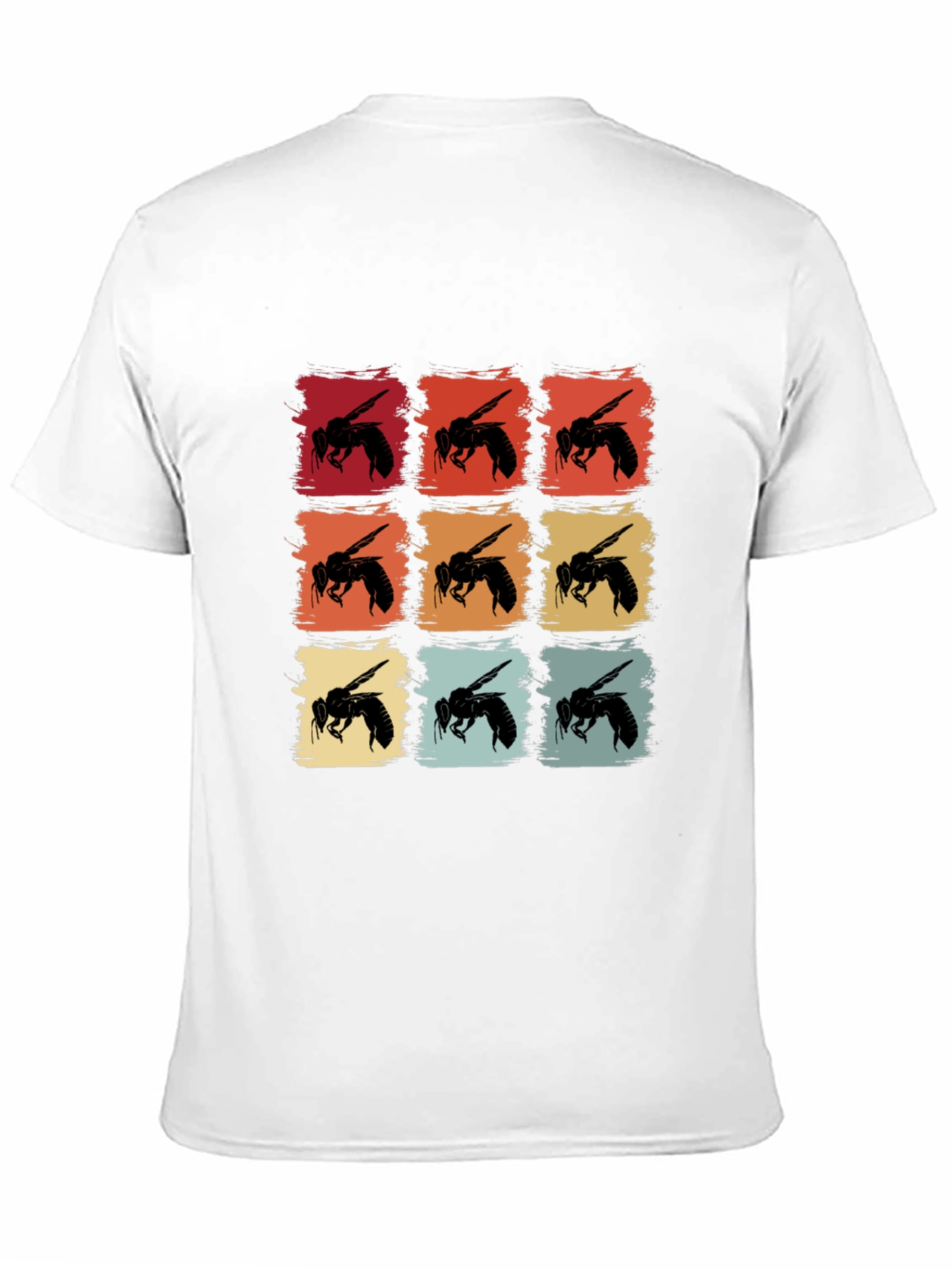 Retro Bee Pattern Graphic T-Shirt
