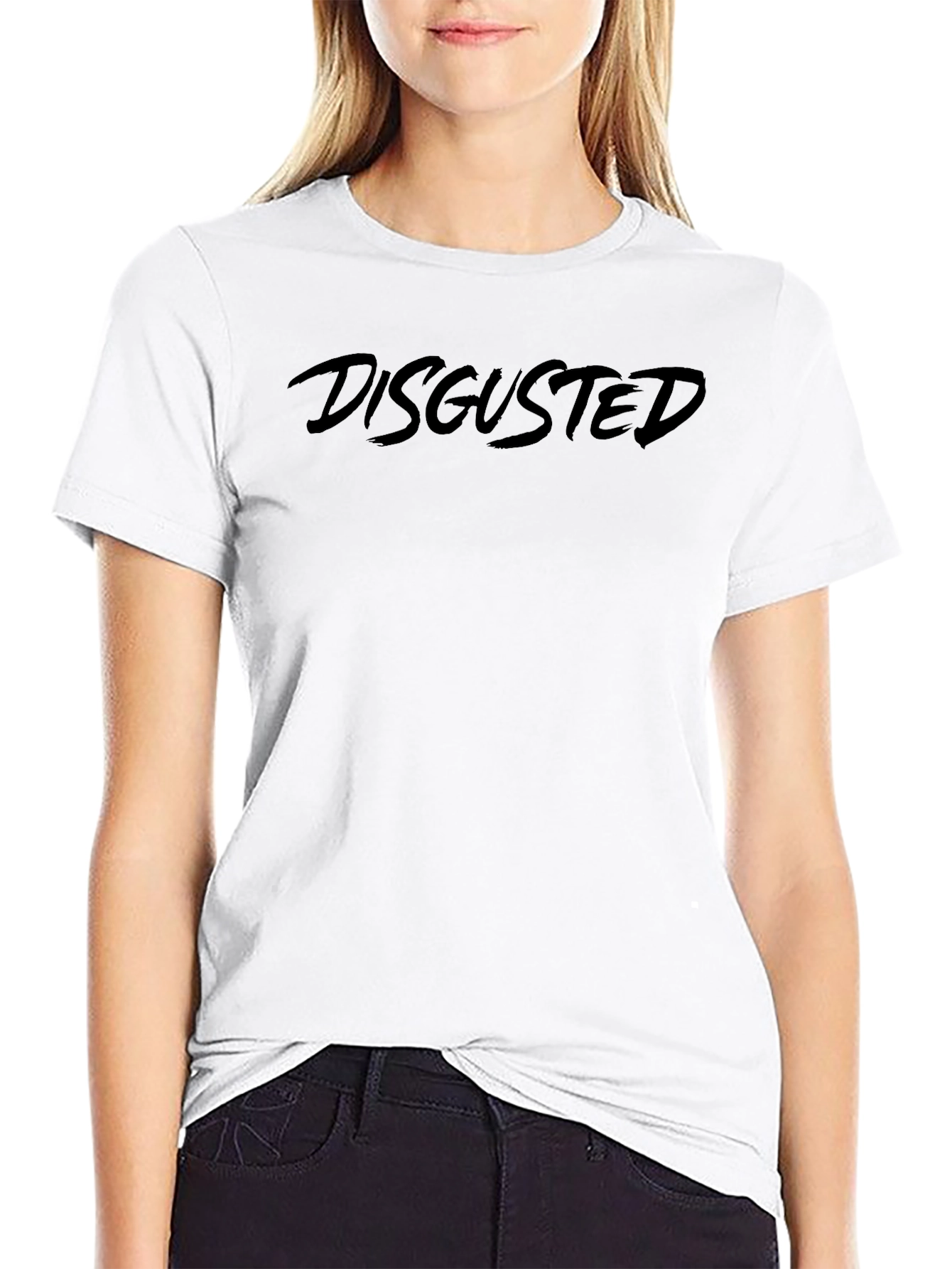 Disgusted Graphic Tee - Black Cotton Comfort