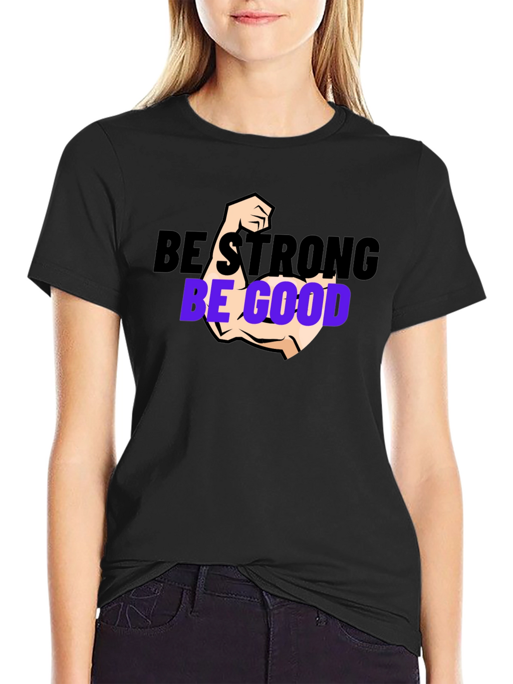 Be Strong Be Good Black Graphic Tee