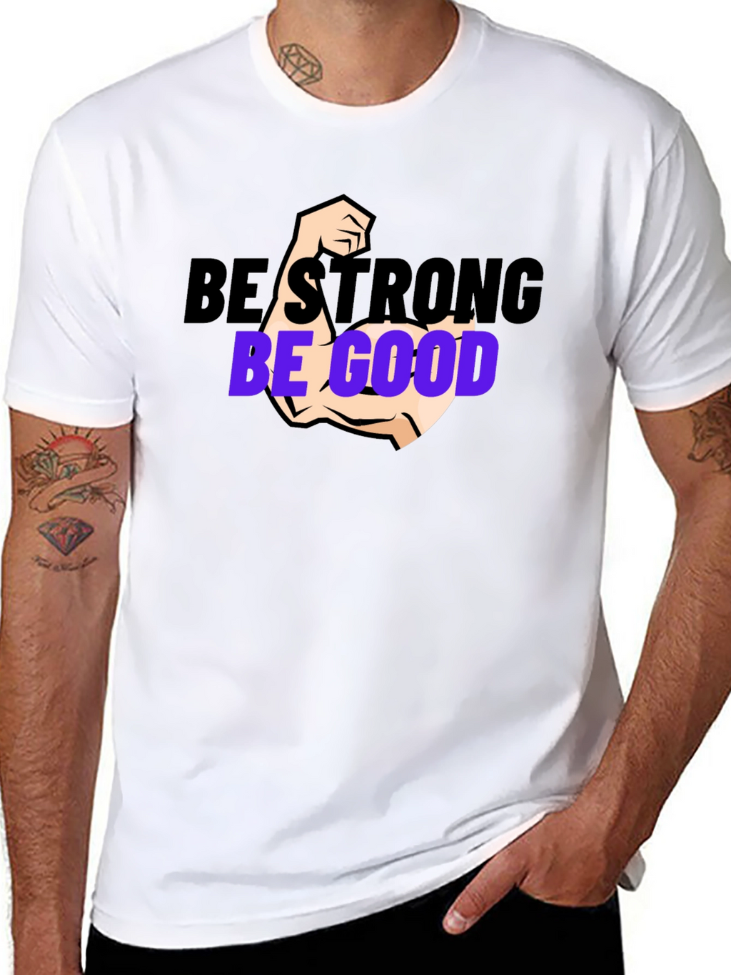 Be Strong Be Good Black Graphic Tee