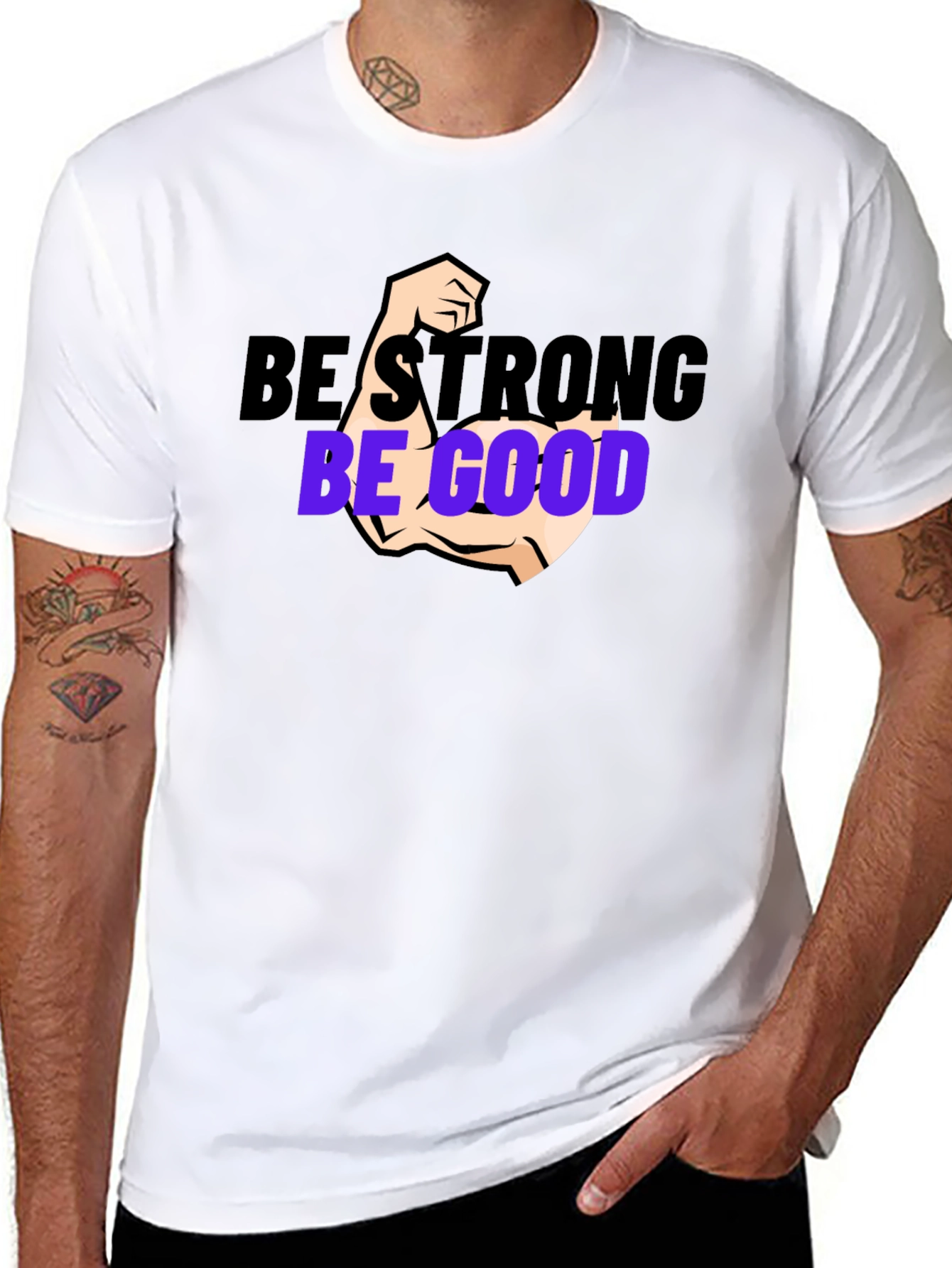 Be Strong Be Good Black Graphic Tee