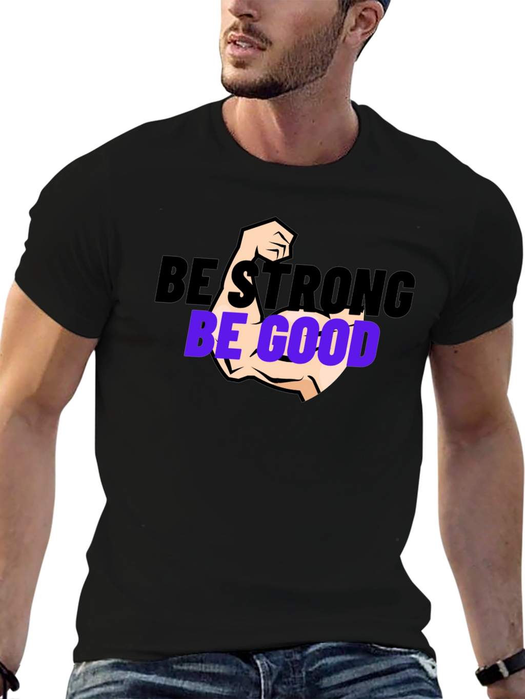 Be Strong Be Good Black Graphic Tee