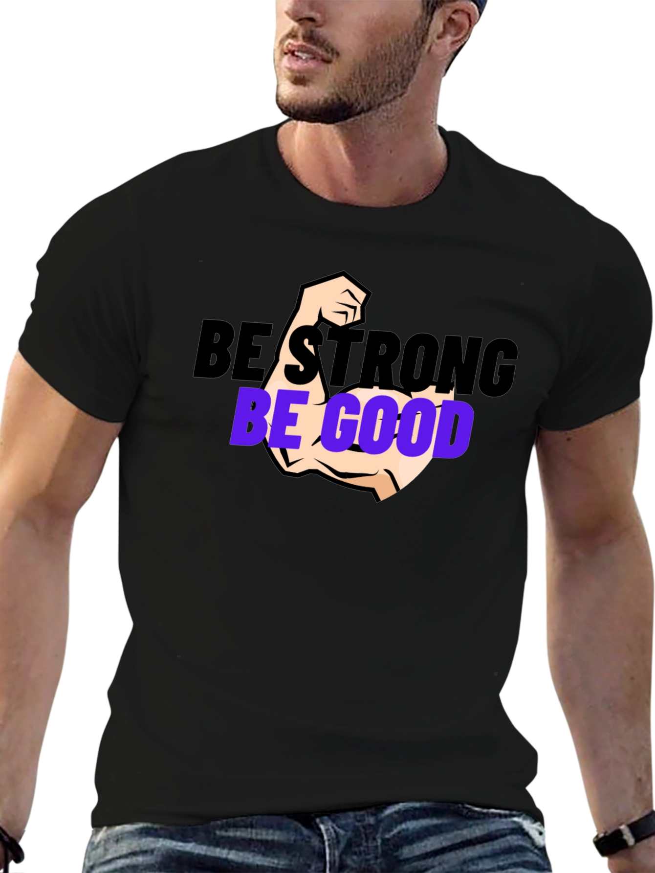 Be Strong Be Good Black Graphic Tee