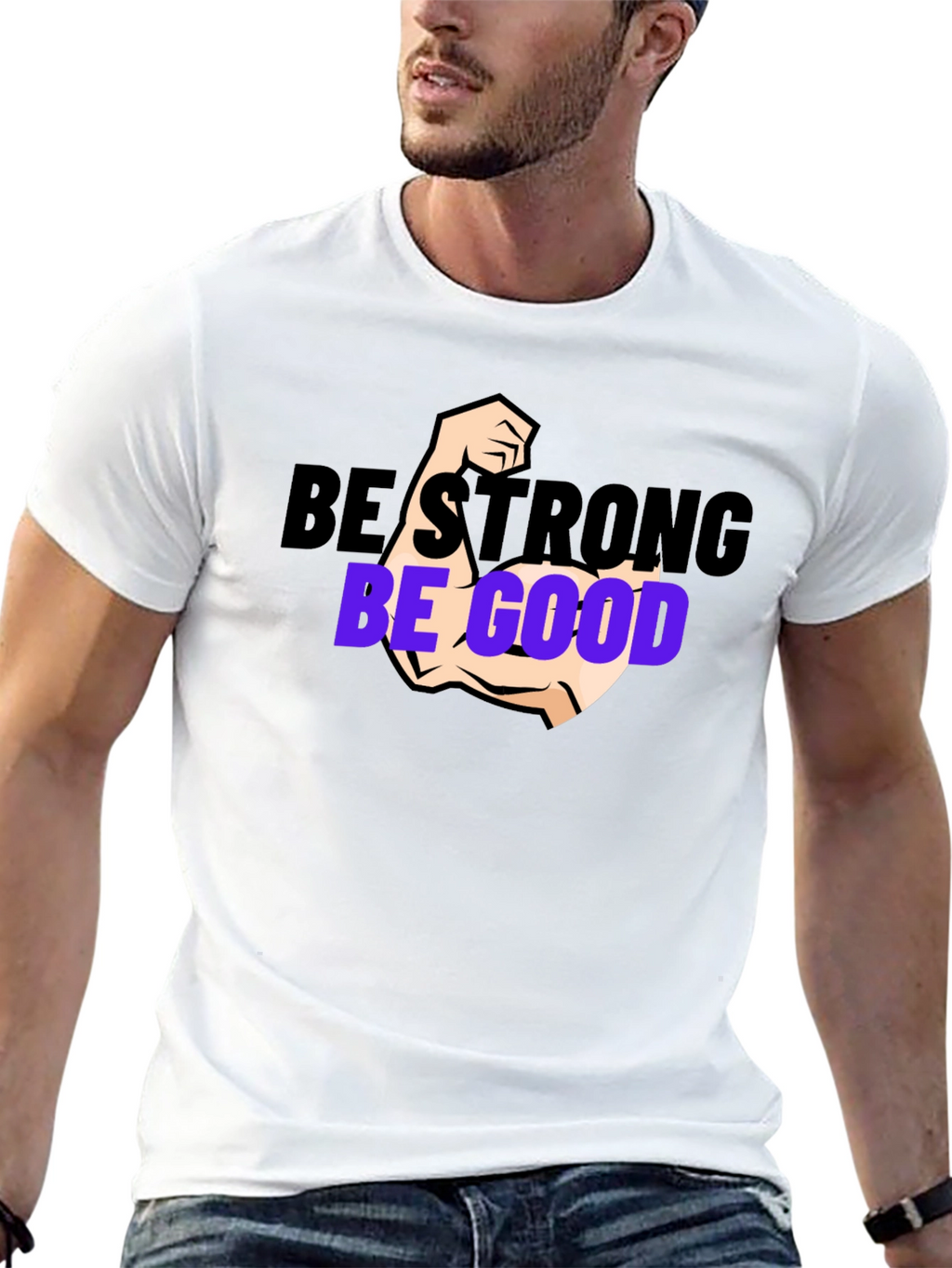 Be Strong Be Good Black Graphic Tee